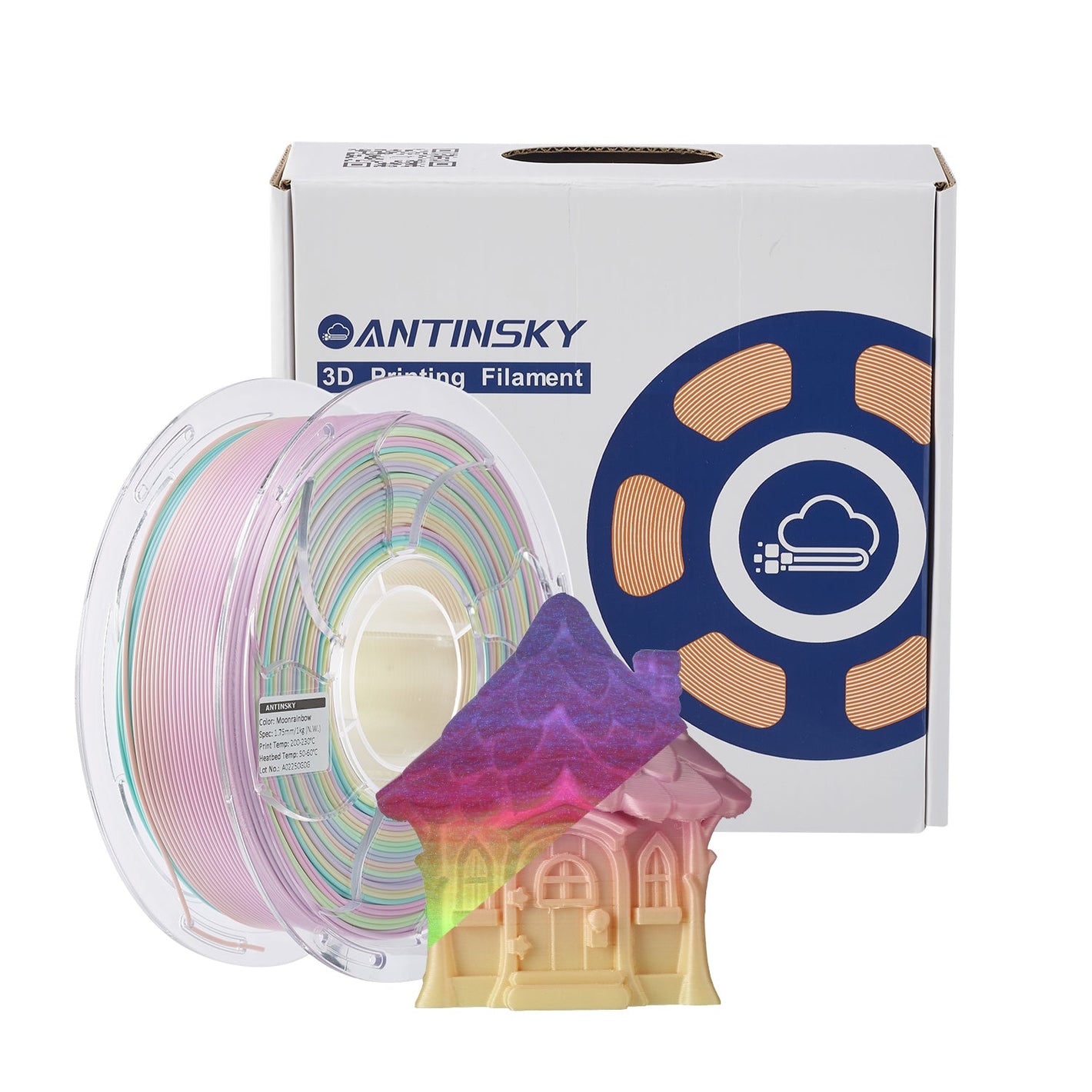 ANTINSKY PLA Silk Luminous Multicolor 3D Filament 1.75mm 1kg